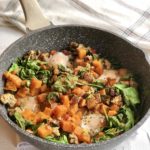 Healthy Breakfast Skillet Hash with Sweet Potatoes and Sausage